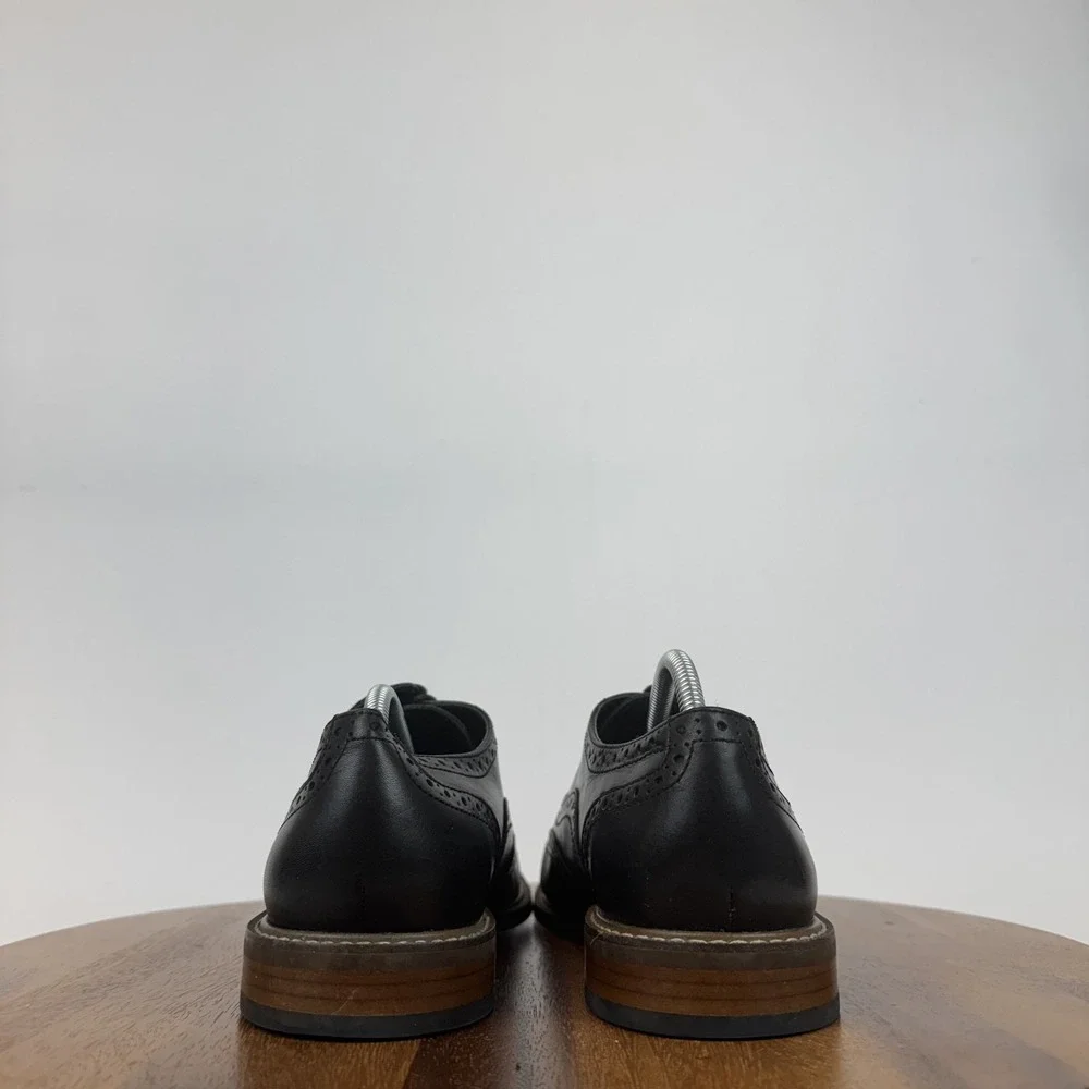 Mens Vince Camuto Lazzarp Black Leather Wingtip Comfort Casual Oxfords Size 10 M